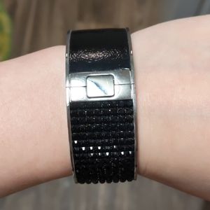 NWOT Swarovski black bracelet cuff